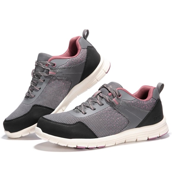 SPIEZ Composite Toe Safety Shoes Gray and Pink - Picture 1 of 5